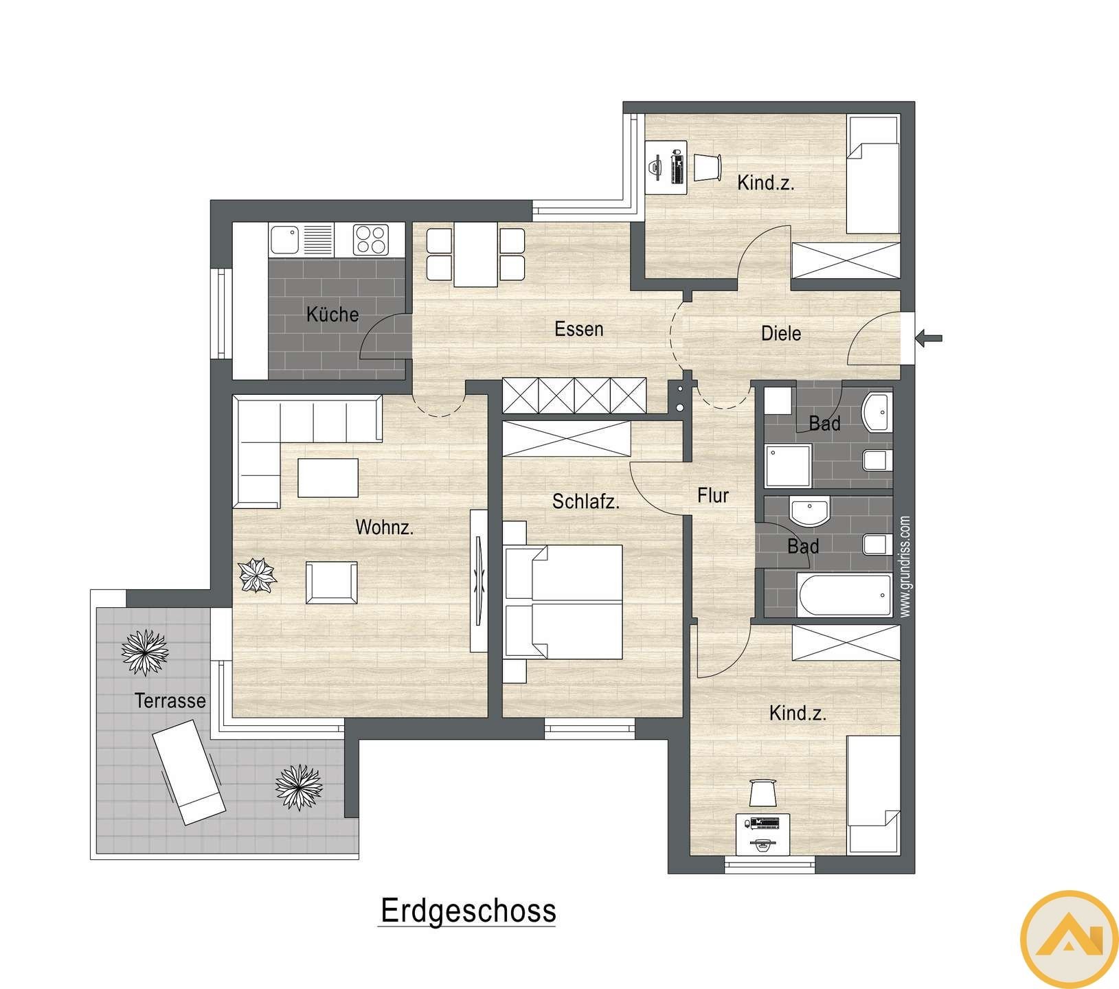 Terrassenwohnung zum Kauf 629.800 € 4 Zimmer 105,9 m²<br/>Wohnfläche EG<br/>Geschoss Dachau Dachau 85221