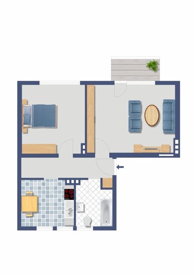 Wohnung zum Kauf provisionsfrei 209.000 € 2 Zimmer 61,4 m² 2. Geschoss Wetzlarer Straße 16 Humboldt / Gremberg Köln 51105