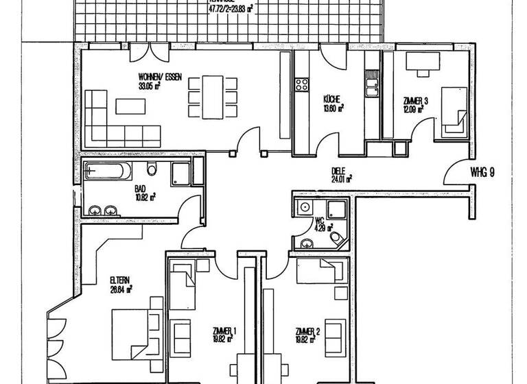 Terrassenwohnung zur Miete 2.250 € 5 Zimmer 188 m² 6. Geschoss Neckarau Mannheim 68199