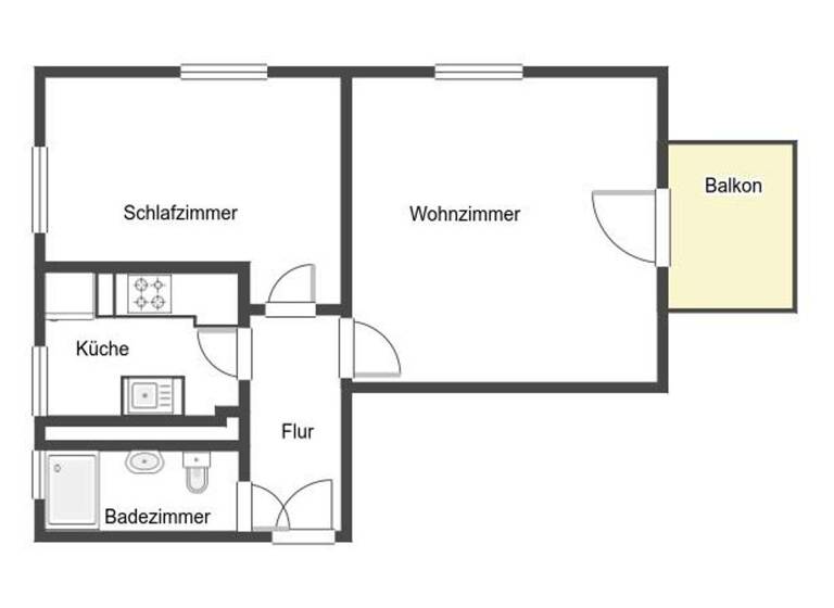 Wohnung zum Kauf 49.900 € 2 Zimmer 48,9 m² 1. Geschoss Gablenz Chemnitz 09127