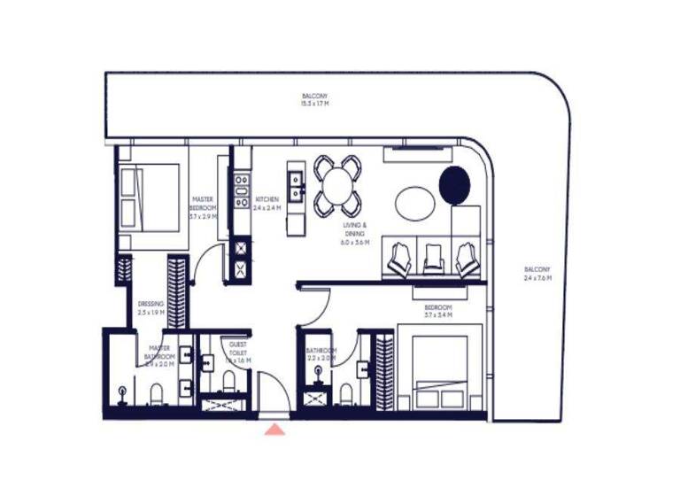 Wohnung zum Kauf - Erstbezug provisionsfrei 1.691.105 € 2 Zimmer 126,6 m² Dubai