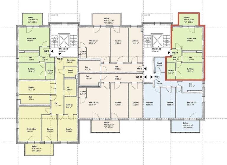 Wohnung zum Kauf provisionsfrei als Kapitalanlage geeignet 230.640 € 2 Zimmer 50,7 m² Zeitzer Straße 2 Löbstedt Jena 07743
