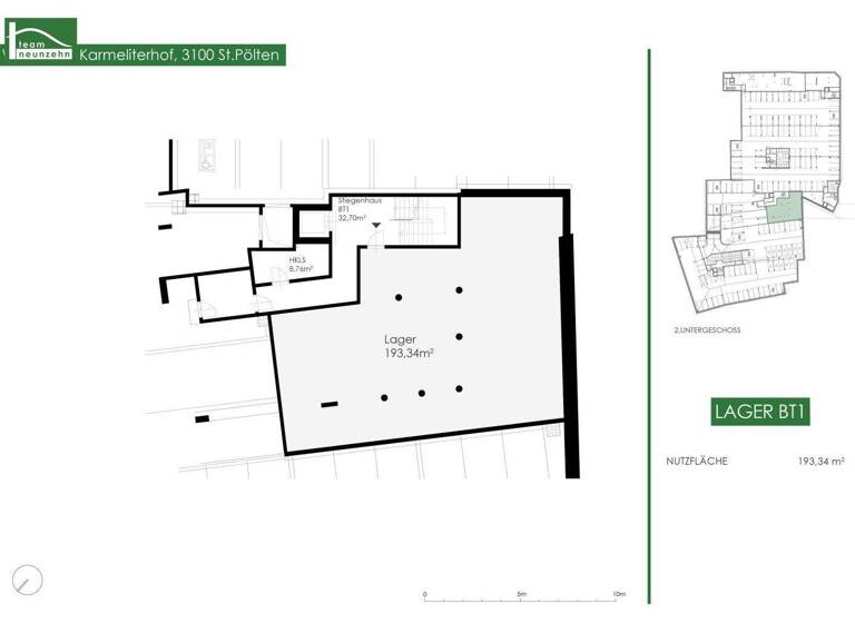 Lagerhalle zur Miete - Erstbezug provisionsfrei 1.257 € 193,3 m² Lagerfläche Julius Raab-Promenade 31-35 St. Pölten 3100