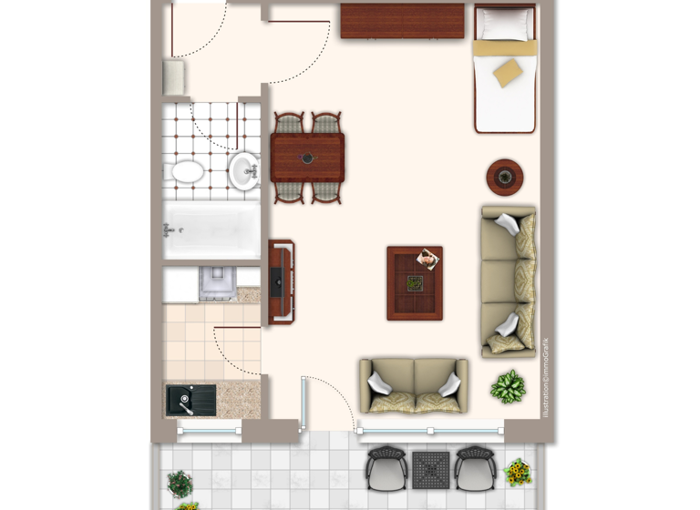 Studio zum Kauf 210.000 € 1 Zimmer 41 m² 2. Geschoss Pasing-Obermenzing München 81241