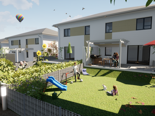 Doppelhaushälfte zur Miete - Erstbezug 1.339 € 114,5 m² Bahnstraße 9A Müllendorf 7052