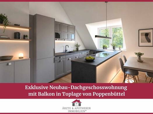Wohnung zur Miete - Erstbezug 2.400 € 2 Zimmer 96,5 m² Poppenbüttel Wandsbek 22399