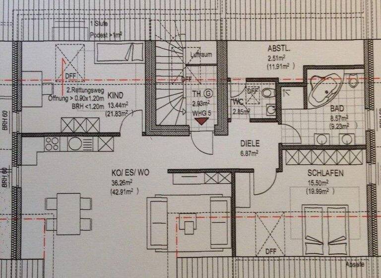 Penthouse zur Miete 1.290 € 3 Zimmer 97,8 m² 2. Geschoss frei ab 01.06.2026 Hamm-Osten Hamm 59071