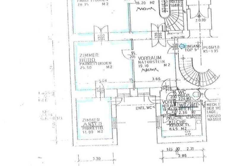 Büro zur Miete 7,97 € 4 Zimmer 314 m² Bürofläche Am Heumarkt Wien 1030