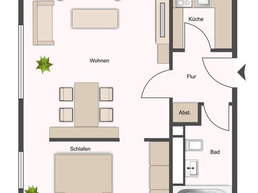 Wohnung zur Miete 474 € 1 Zimmer 40 m² 3. Geschoss frei ab 01.09.2026 Radweg 29 Weisenau Mainz 55130