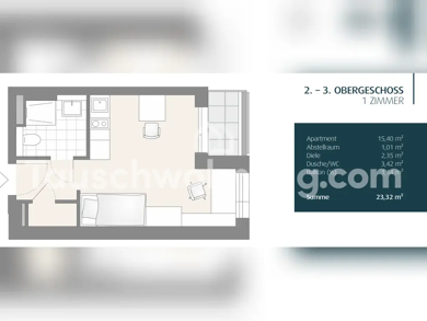 Wohnung zur Miete Tauschwohnung 466 € 1 Zimmer 23 m² 2. Geschoss Neuburg Freiburg im Breisgau 79098