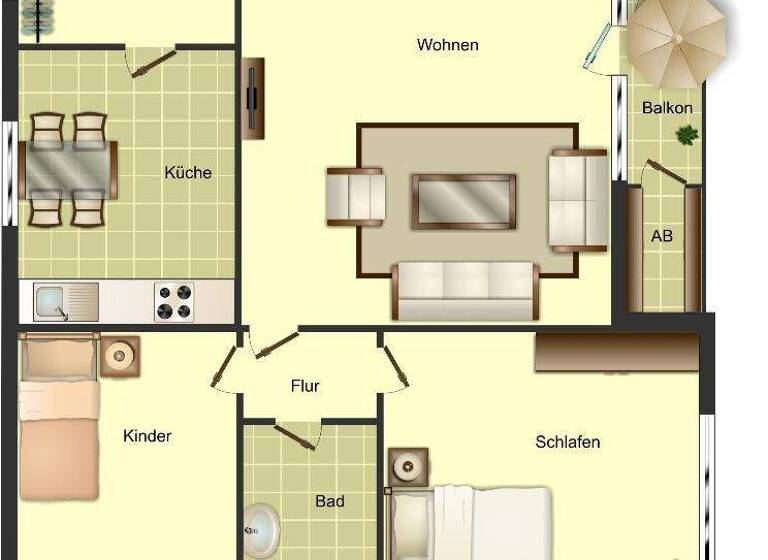 Wohnung zur Miete 499 € 3,5 Zimmer 63,9 m² 3. Geschoss frei ab 09.03.2026 Friedensstraße 1 Heessen Hamm 59073