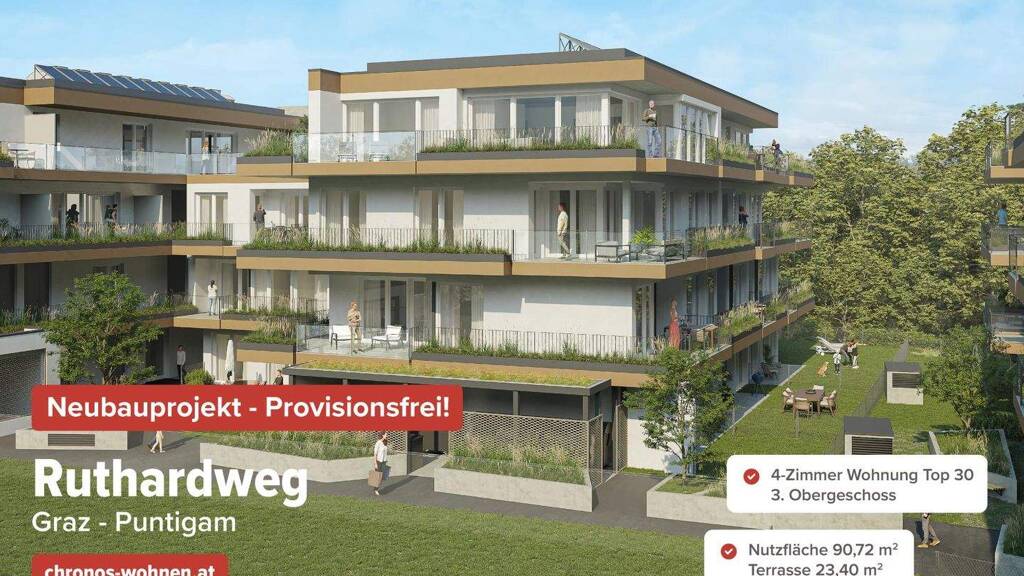 Wohnung zum Kauf - Erstbezug 449.700 € 4 Zimmer 90,7 m² Puntigam Graz,17.Bez.:Puntigam 8055