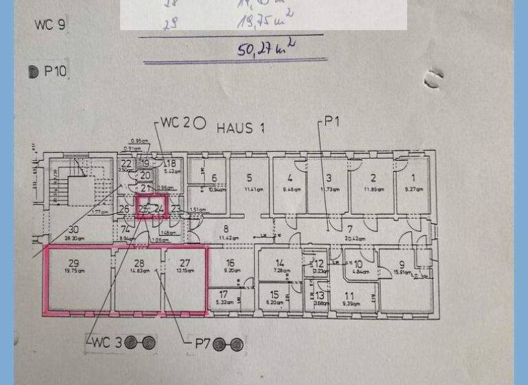 Praxisfläche zur Miete 200 € 3 Zimmer 47,7 m² Bürofläche Gartenstr. 1 Stadtmitte Plauen 08523