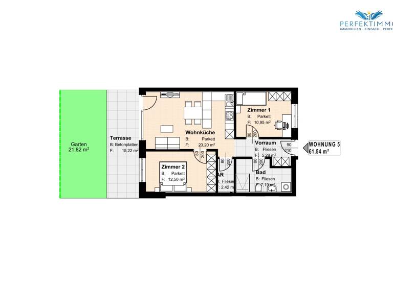 Wohnung zum Kauf 370.000 € 3 Zimmer 61,5 m² EG Haiming 6425