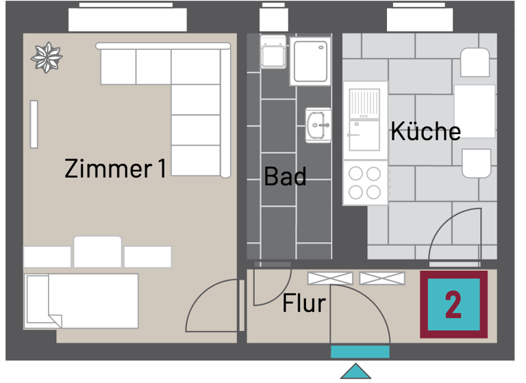 Studio zum Kauf 85.000 € 1 Zimmer 34,4 m² EG Neustadt Brandenburg an der Havel 14776