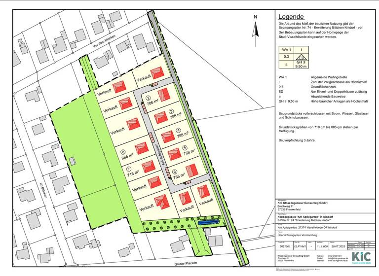 Grundstück zum Kauf provisionsfrei 120 € 718 m² Grundstück Am Apfelgarten Visselhövede 27374