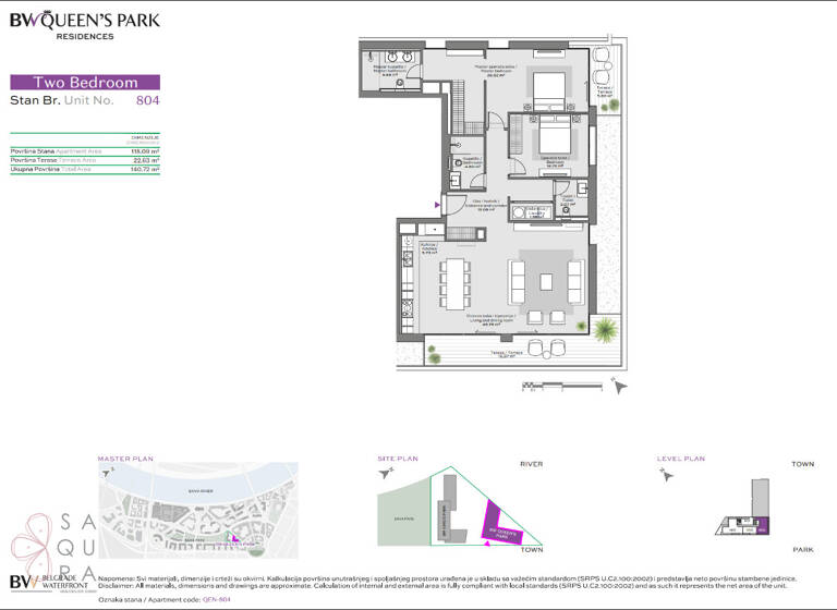 Wohnung zum Kauf provisionsfrei 602.888 € 3 Zimmer 118,1 m² Belgrad Waterfront 11000