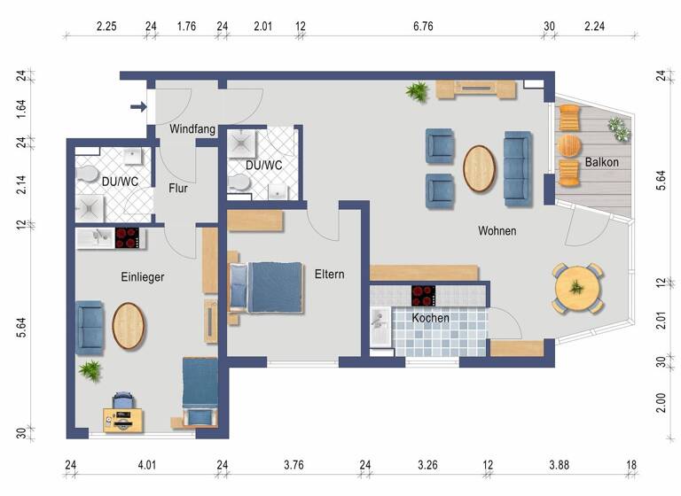 Wohnung zum Kauf 275.000 € 3,5 Zimmer 105 m² 2. Geschoss Herten Rheinfelden (Baden) 79618