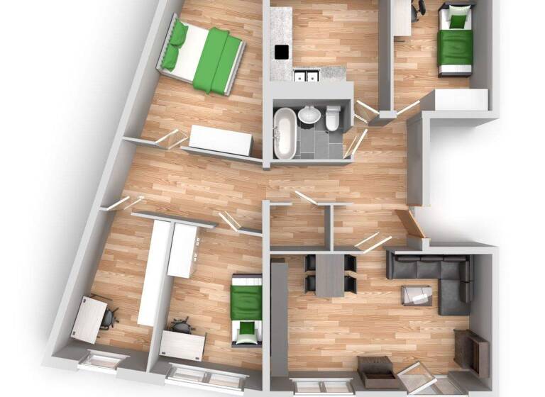 Wohnung zur Miete 611 € 5 Zimmer 101,9 m² 5. Geschoss Guldenstraße 11 Silberhöhe Halle (Saale) 06132