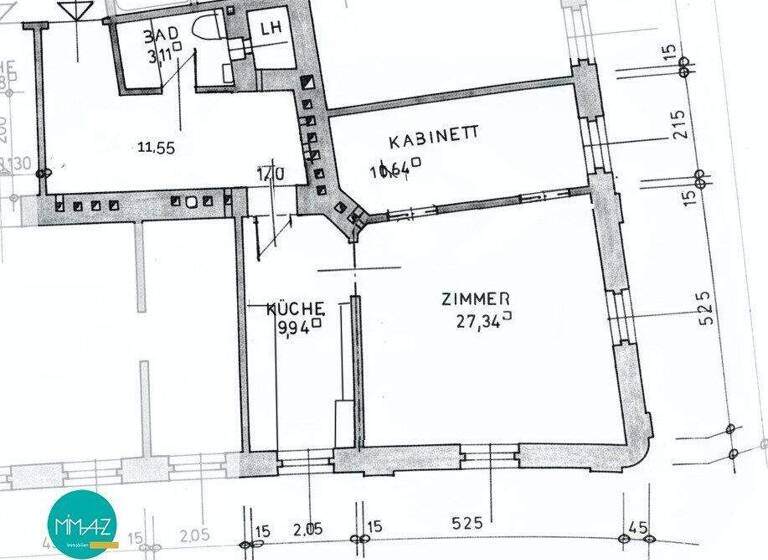 Büro zur Miete 653 € 1,5 Zimmer Wien 1140