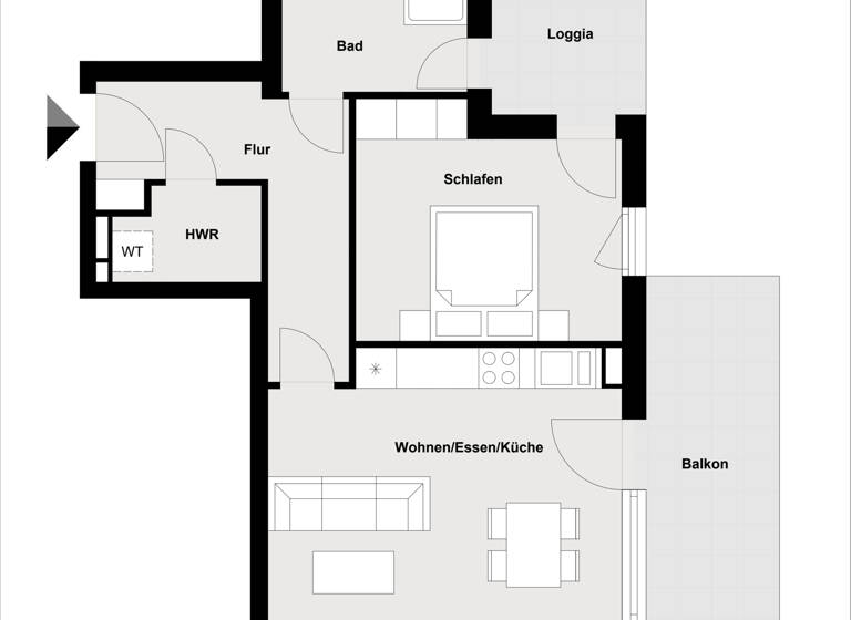 Wohnung zur Miete 990 € 2 Zimmer 61,8 m²<br/>Wohnfläche 2.<br/>Geschoss Ostenviertel Regensburg 93055