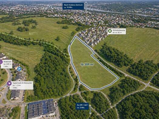 Grundstück zum Kauf 880.000 € 16.359 m² Grundstück Asterstein Koblenz 56077