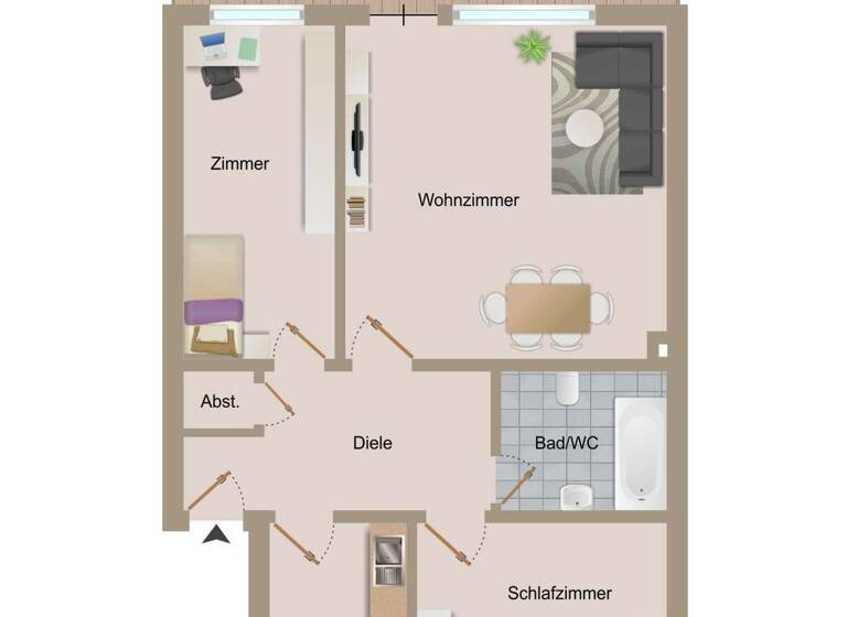 Wohnung zum Kauf 129.000 € 3 Zimmer 66 m² 1. Geschoss Geneicken Mönchengladbach 41238