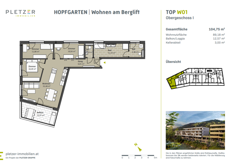 Wohnung zum Kauf - Erstbezug provisionsfrei 567.000 € 4 Zimmer 89,2 m² 1. Geschoss Hopfgarten im Brixental 6361
