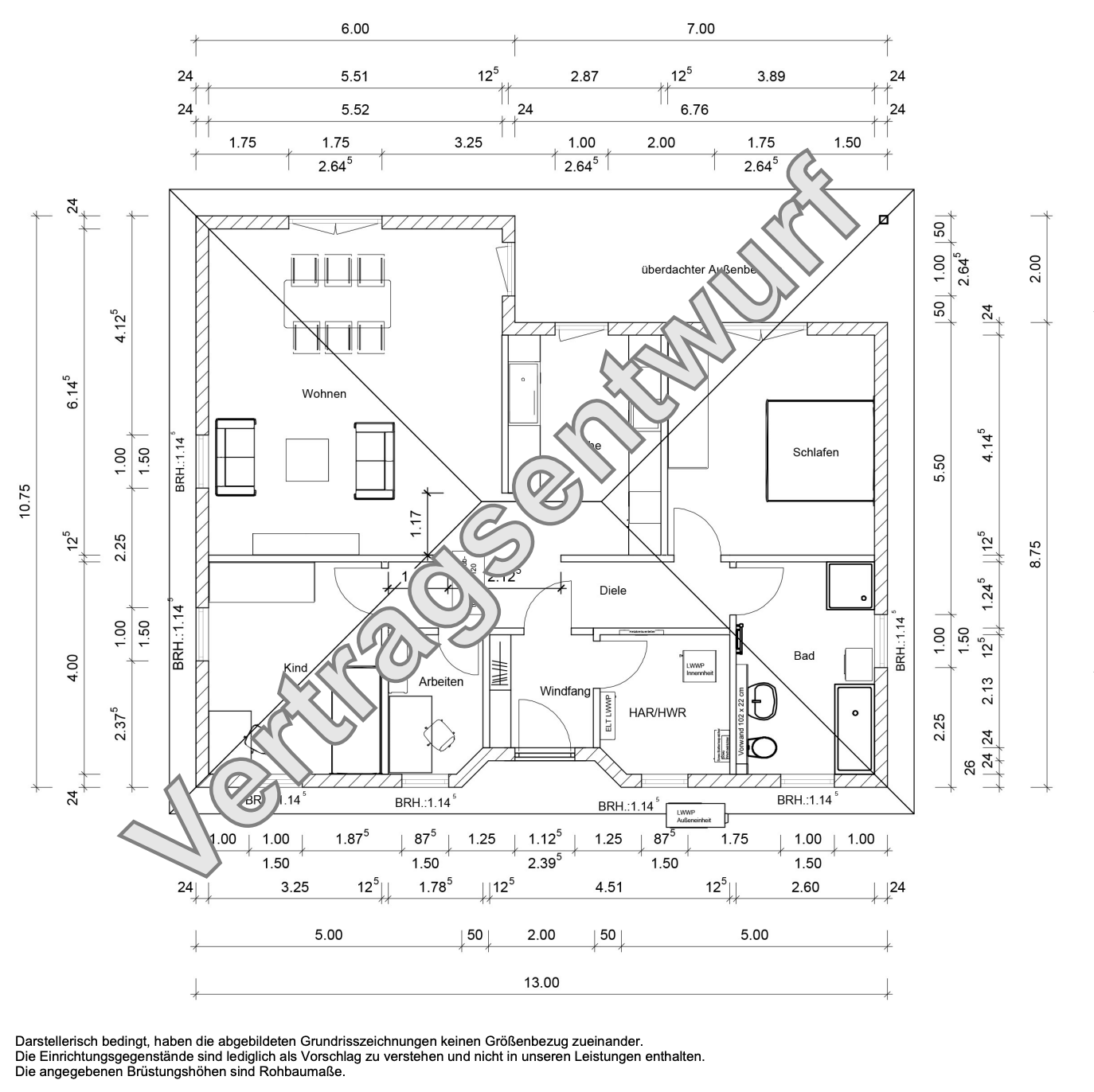 Immobilie in Bad Berneck im Fichtelgebirge - Town & Country Winkelbungalow 108 – modernes Wohnen auf einer Ebene | Grundstück 959 m² in Bad Berneck i.F. - Bild 3