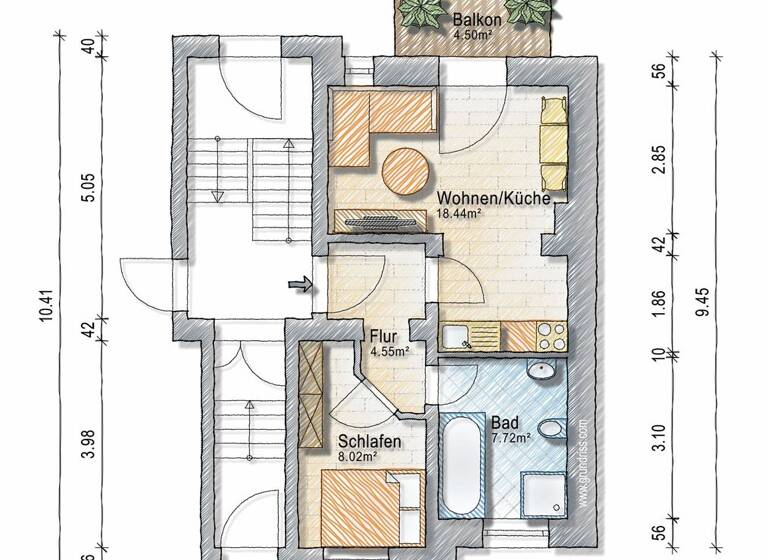 Wohnung zum Kauf provisionsfrei 89.500 € 2 Zimmer 41 m² Maybachstraße 15 Delitzsch 04509