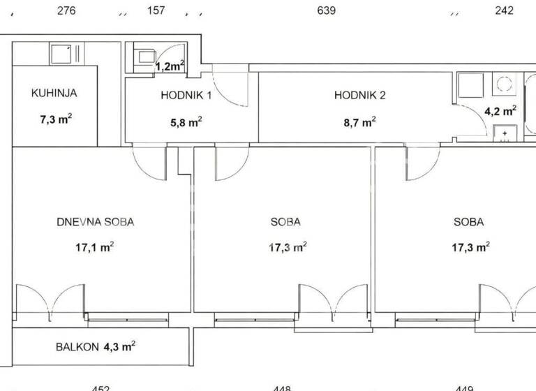 Wohnung zum Kauf 278.000 € 3 Zimmer 78 m² 2. Geschoss Gajnice