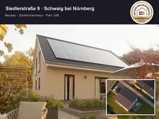 Einfamilienhaus zum Kauf - Erstbezug provisionsfrei 826.090 € 6 Zimmer 176 m² 420 m² Grundstück frei ab sofort Siedlerstraße 9 Schwaig Schwaig bei Nürnberg 90571
