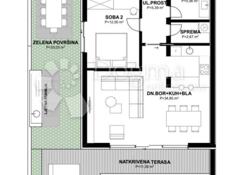 Wohnung zum Kauf 414.000 € 3 Zimmer 92 m² Slivno