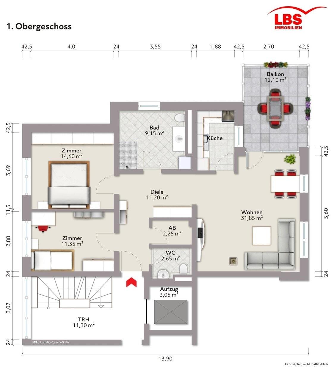 Wohnung zum Kauf 379.000 € 3,5 Zimmer 88,2 m²<br/>Wohnfläche 1.<br/>Geschoss ab sofort<br/>Verfügbarkeit Anselfingen Engen 78234