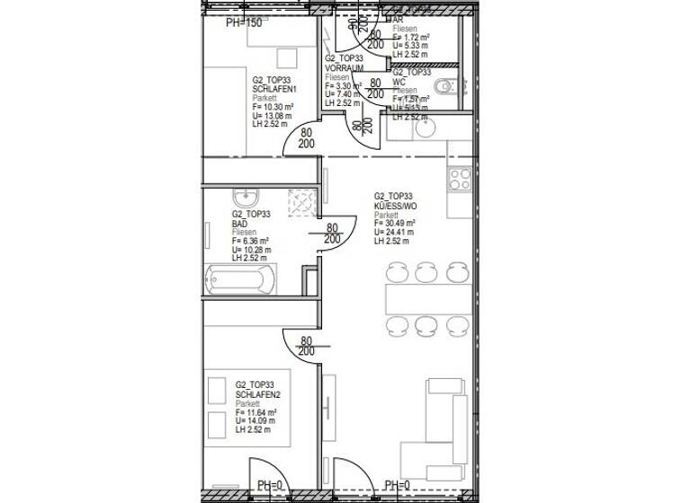 WG-Zimmer zur Miete 667 € 3 Zimmer 65,4 m² 2. Geschoss Alte Poststraße 83-85 Lend Graz 8020