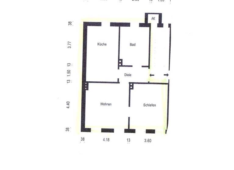 Wohnung zur Miete 459 € 2 Zimmer 68 m² 2. Geschoss Mitte Mülheim an der Ruhr 45468