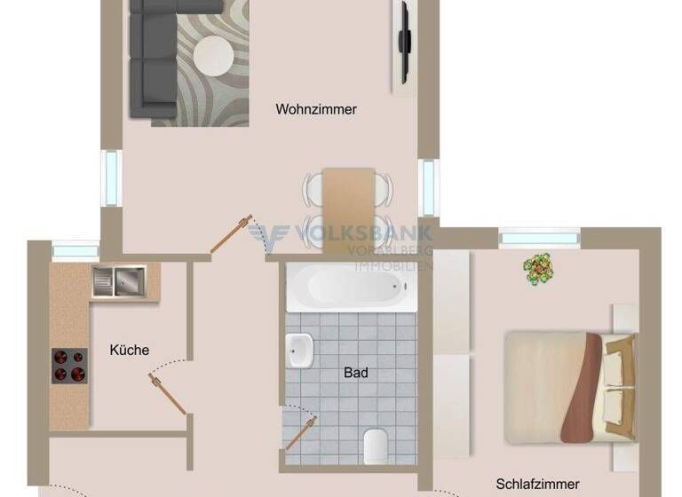 Wohnung zum Kauf 269.000 € 2 Zimmer 51,7 m² 3. Geschoss Bahnhofstraße 21 Bregenz 6900
