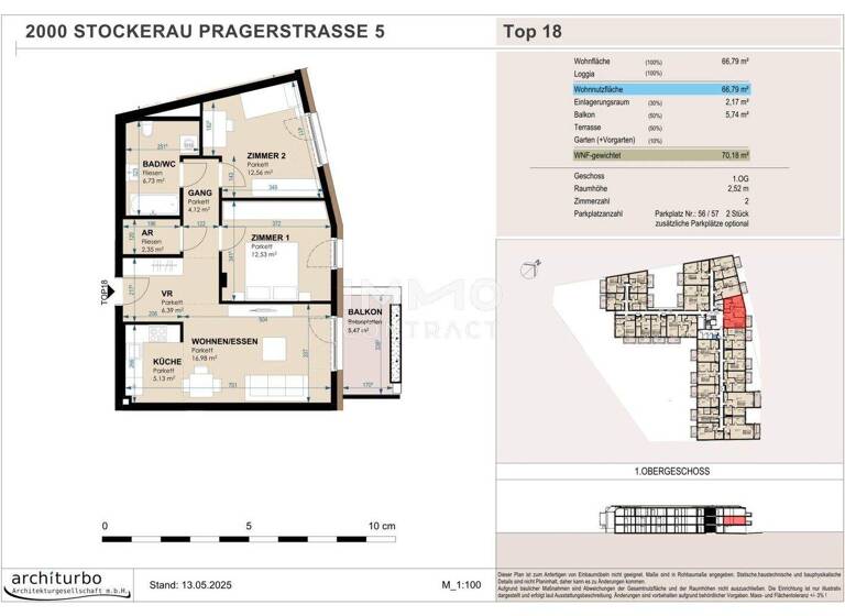 Wohnung zum Kauf 328.424 € 2 Zimmer 1. Geschoss Stockerau 2000