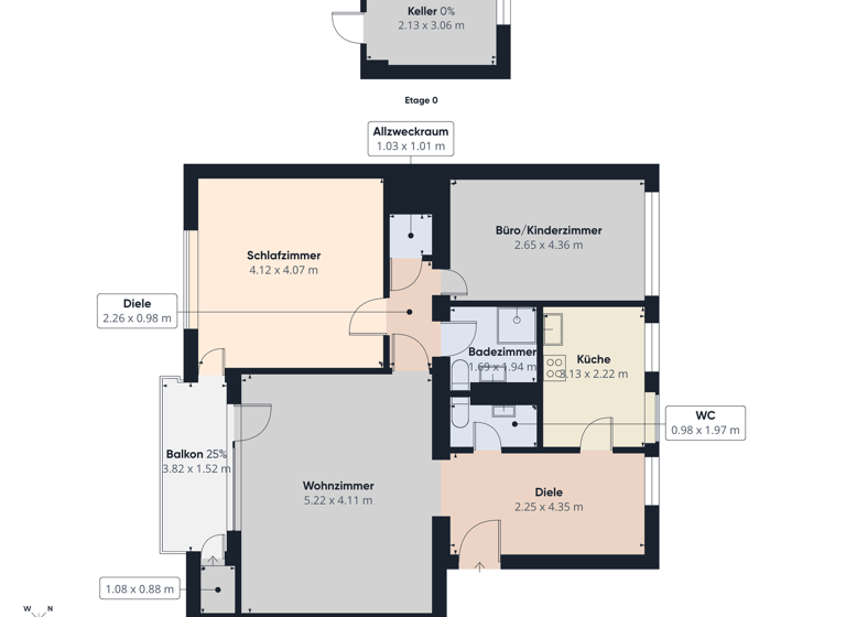 Wohnung zum Kauf 177.000 € 3 Zimmer 78,4 m² EG Utbremen Bremen 28217
