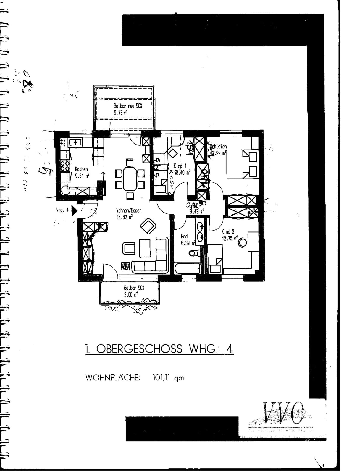 Wohnung zum Kauf 349.860 € 4 Zimmer 101 m²<br/>Wohnfläche 1.<br/>Geschoss Stadtmitte Aschaffenburg 63743