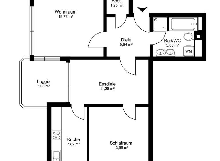 Wohnung zum Kauf 169.000 € 3 Zimmer 68,3 m² 1. Geschoss Bürgerfelde Oldenburg 26121