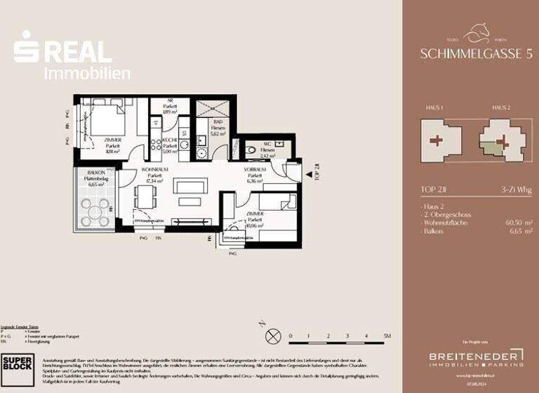 Wohnung zur Miete - Erstbezug 1.117 € 3 Zimmer 60,5 m² 2. Geschoss Wien,Landstraße 1030