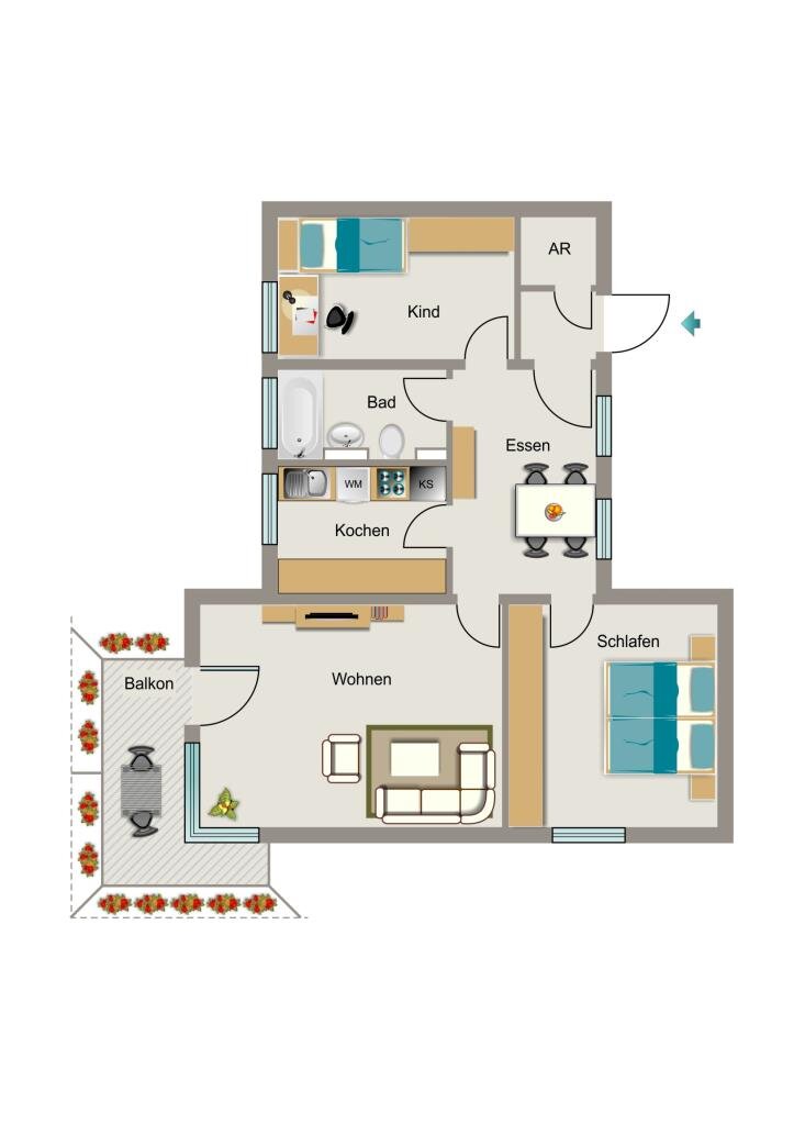 Wohnung zur Miete 524 € 3,5 Zimmer 70 m²<br/>Wohnfläche EG<br/>Geschoss 16.02.2025<br/>Verfügbarkeit Herbrechterweg 5 Derne Dortmund 44329