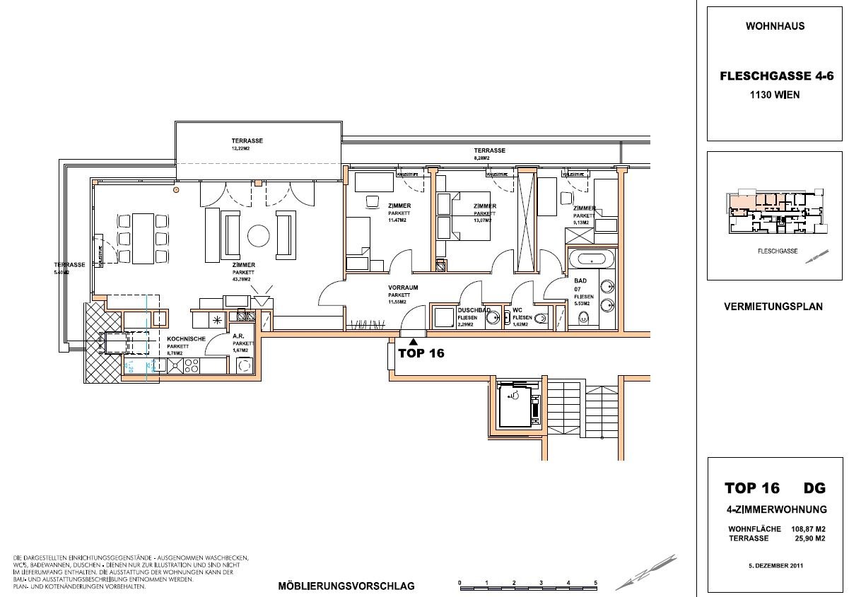 Wohnung zur Miete 2.442 € 4 Zimmer 108,9 m²<br/>Wohnfläche ab sofort<br/>Verfügbarkeit Wien 1130