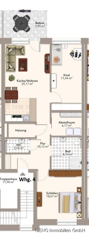 Wohnung zur Miete 995 € 3 Zimmer 99 m²<br/>Wohnfläche 1.<br/>Geschoss 01.03.2025<br/>Verfügbarkeit Brendel - Adelheide - Bezirk 1 Delmenhorst / Adelheide 27755