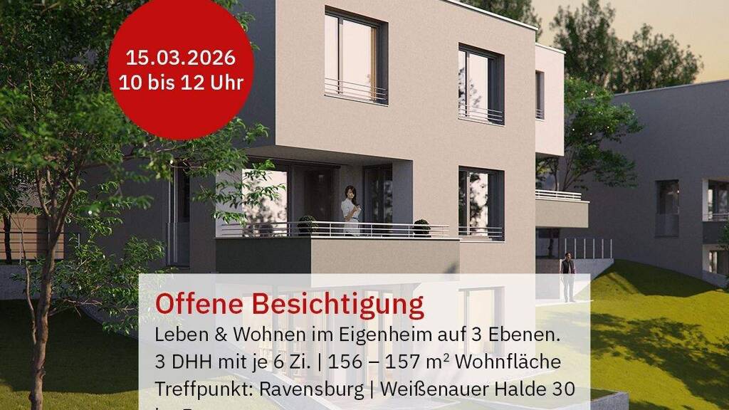 Doppelhaushälfte zum Kauf - Erstbezug provisionsfrei 970.000 € 6 Zimmer 156,6 m² 261 m² Grundstück In der Weißenauer Halde 30 Weingartshof Ravensburg 88214