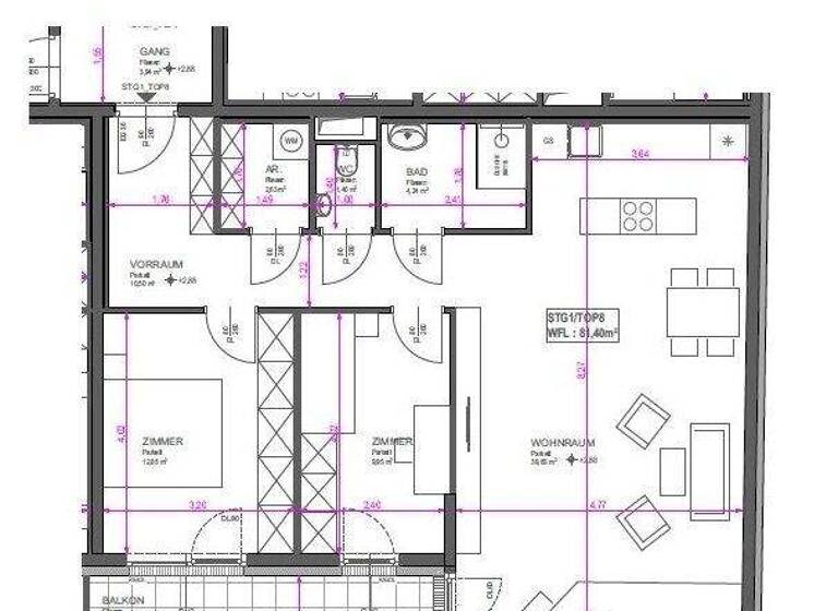 Wohnung zum Kauf 449.900 € 3 Zimmer 81,4 m² Wien 1220