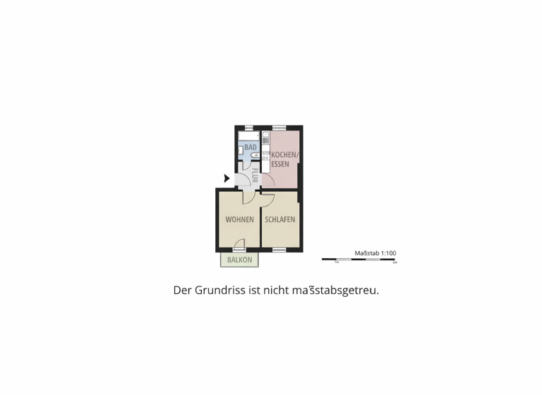 Wohnung zum Kauf 254.950 € 2 Zimmer 42 m² Geschoss 4/4 frei ab sofort Tieloh 9 Barmbek-Nord Hamburg 22307