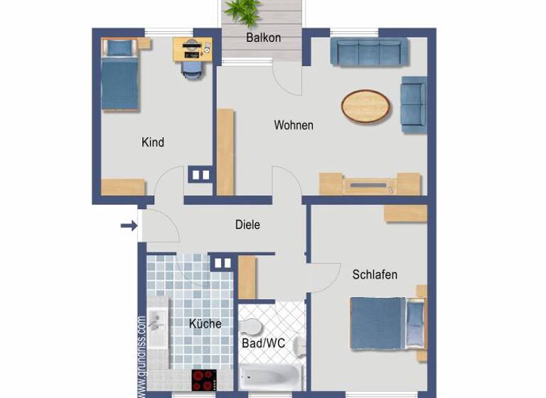 Wohnung zum Kauf provisionsfrei 117.000 € 3 Zimmer 66 m²<br/>Wohnfläche 2.<br/>Geschoss Mörikestraße 5 Gustorf Grevenbroich 41517