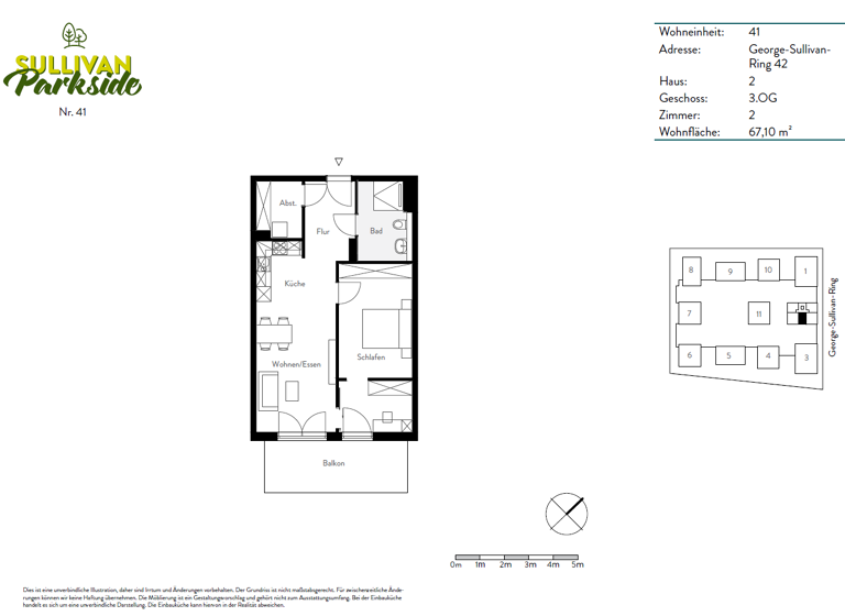 Wohnung zur Miete 1.070 € 2 Zimmer 67,1 m² 3. Geschoss frei ab 01.05.2026 George-Sullivan-Ring 42 Käfertal Mannheim 68309
